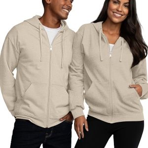 Fruit of the Loom Unisex Adult EverSoft Fleece Full Zip Hoodie Sweatshirt