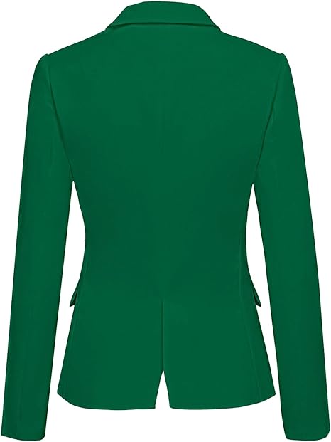 Womens Notched Lapel Pockets Button Work Office Blazer Jacket Suit - Image 5