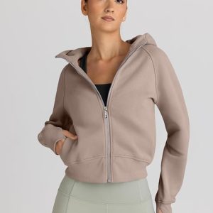 Trendy Queen Womens Zip Up Hoodies Jackets Cropped Sweatshirts Fleece Fall Outfits Casual Comfy Tops Winter Clothes 2025