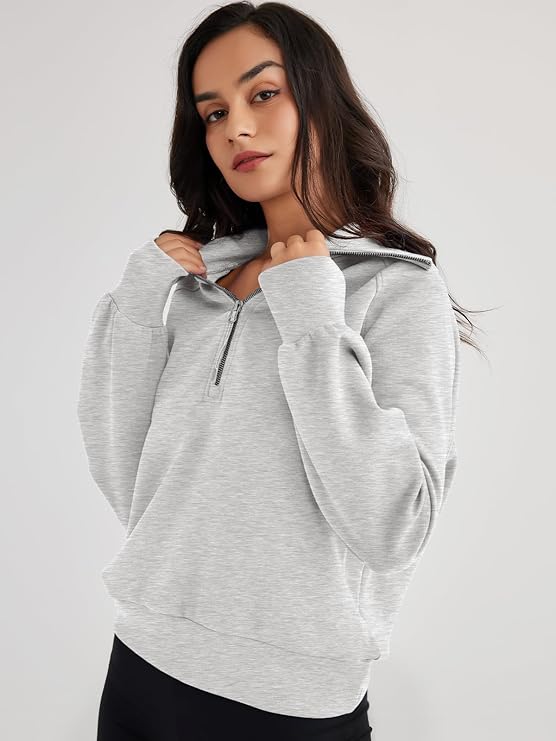 Trendy Queen Womens Zip Up Hoodies Jackets Cropped Sweatshirts Fleece Fall Outfits Casual Comfy Tops Winter Clothes 2025