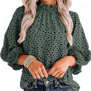 Women's Polka Dot Long Sleeve Shirt